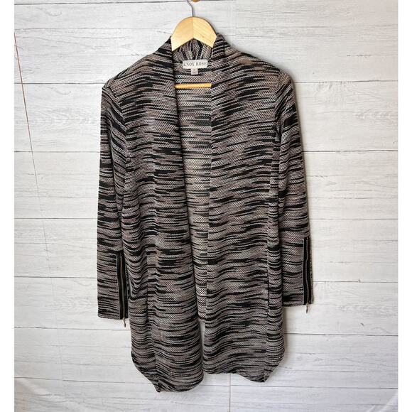 Knox Rose Cardigan Womens Size Medium Earth Tones Zipper on Sleeves Detail - Picture 3 of 16